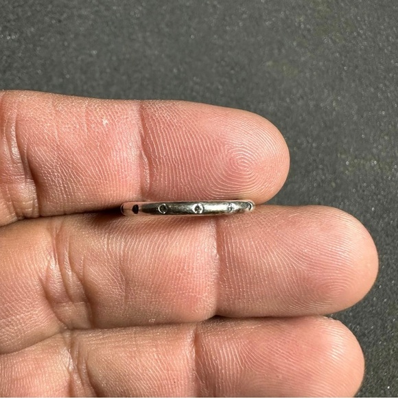 Pandora Simple Sparkling Droplets Sterling Band Ring Size 6 Stamped ALE S 925 52 - Picture 6 of 7